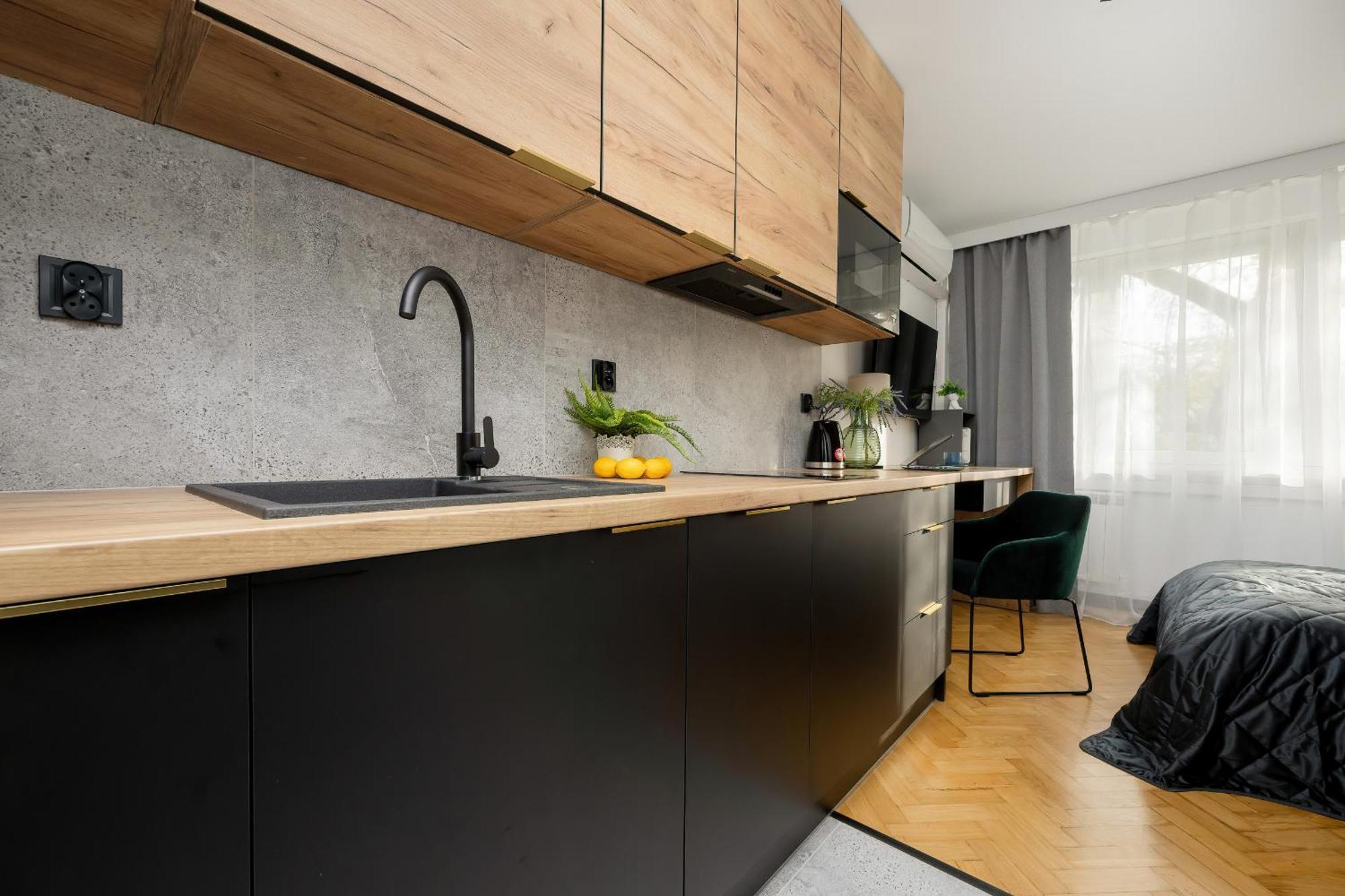 Modern Black & Wooden Apartment Warsaw Near The Airport By Noclegi Renters Exterior foto